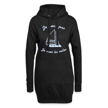 Je Peux Pas, Je Mets les Voiles Retraité - Sweat-shirt à capuche long Femme - noir - Devant