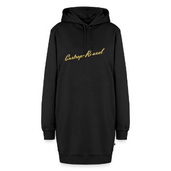 Castrop-Rauxel - Hoodie-Kleid - Schwarz - Vorne - AI Model Female 172 light (172cm)
