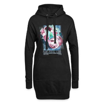 Festival musique d’illustration fête - Sweat-shirt à capuche long Femme - noir - Devant