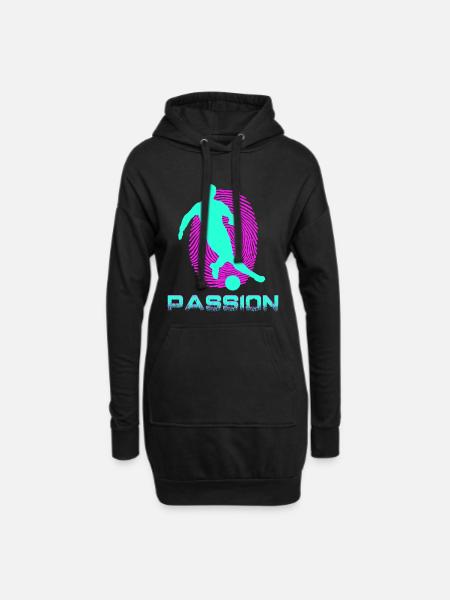 Football - Hoodie-Kleid - Schwarz
