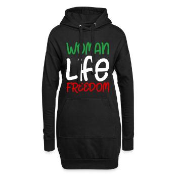 Woman Life Freedom Iran Frauen Frau Frauenrechte - Hoodie-Kleid - Schwarz - Vorne