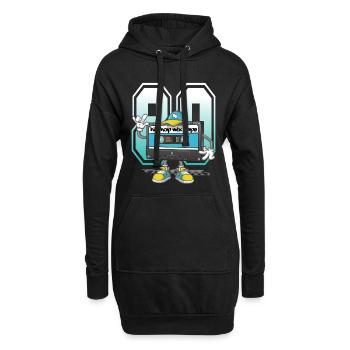 hip hop mix tape - Sweat-shirt à capuche long Femme - noir - Devant