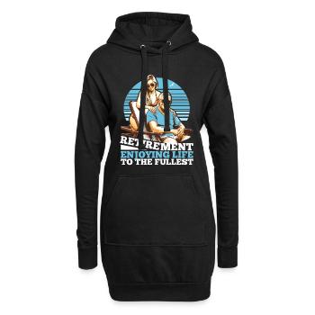 Rente Ruhestand Leben genießen Geschenk - Hoodie-Kleid - Schwarz - Vorne
