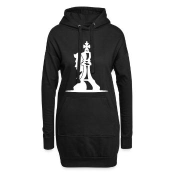Schachspieler Zeichnung - Hoodie-Kleid - Schwarz - Vorne