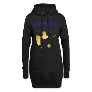 Guadeloupe Westindische Inseln T-Shirt mit goldener Karte - Hoodie-Kleid - Schwarz - Vorne