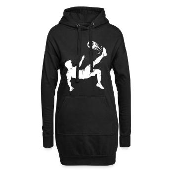 Fallrückzieher Fussball Silhouette - Hoodie-Kleid - Schwarz - Vorne