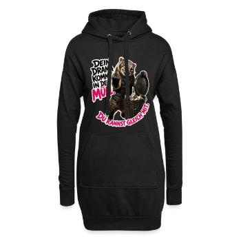Dein Drama gehört in den Müll - Hoodie-Kleid - Schwarz - Vorne
