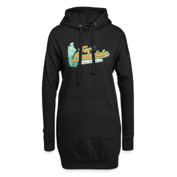 Fort Lauderdale Rétro sous le soleil - Sweat-shirt à capuche long Femme - noir - Devant