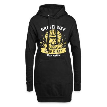 Gravel Bike Skull – Rouler salement Stay Happy - Sweat-shirt à capuche long Femme - noir - Devant
