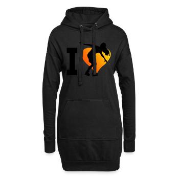 Rollerskate Roller Skating Rollschuhlaufen - Hoodie-Kleid - Schwarz - Vorne