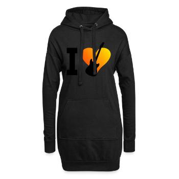 Guitariste Guitare Hommes Guitare Femmes Guitare Joue - Sweat-shirt à capuche long Femme - noir - Devant