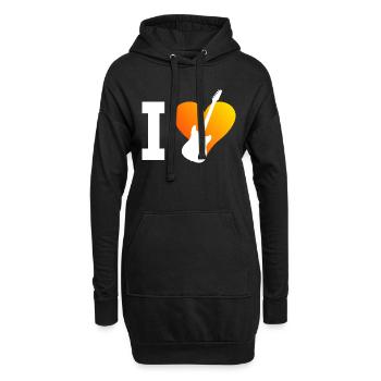 Guitare Hommes Guitare Guitariste Femmes Guitare Joue - Sweat-shirt à capuche long Femme - noir - Devant