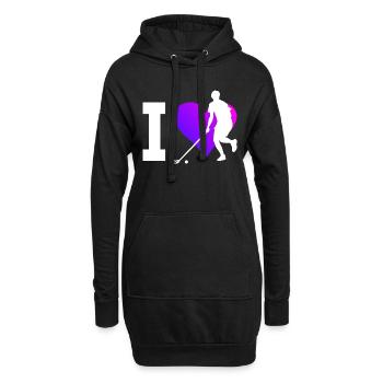 Innebandy Floorball Unihockeyspielen Damen - Hoodie-Kleid - Schwarz - Vorne