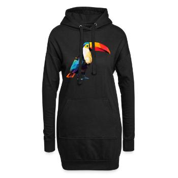 Toucan géométrique : l’art polygonal au paradis - Sweat-shirt à capuche long Femme - noir - Devant