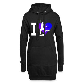 Herren Fussballer Fussballspieler Fussballspielen - Hoodie-Kleid - Schwarz - Vorne
