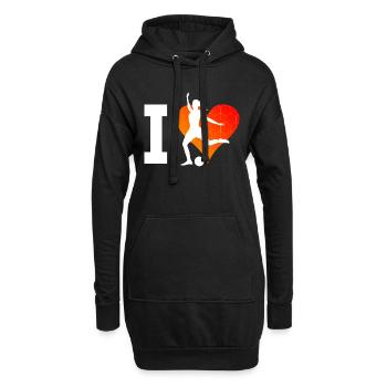 Fussballer Fussballspielen Fussballspieler - Hoodie-Kleid - Schwarz - Vorne