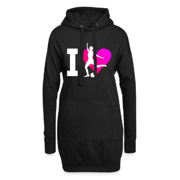 Herren Fussballer Damen Fussballspieler Fussball - Hoodie-Kleid - Schwarz - Vorne