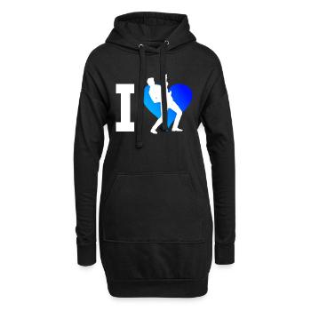 Guitare électrique Guitare classique Hommes - Sweat-shirt à capuche long Femme - noir - Devant