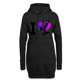 akustische gitarre Gitarre Guitar Damen - Hoodie-Kleid - Schwarz - Vorne