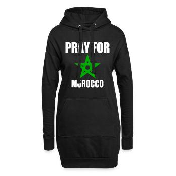 Pray for morocco - maroc - Sweat-shirt à capuche long Femme - noir - Devant