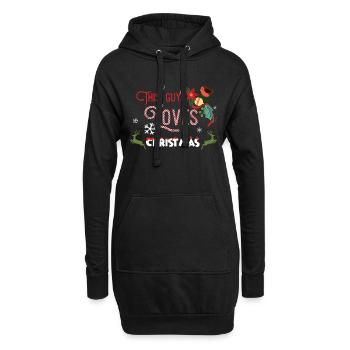 Weihnachten Guy Love Christmas Xmas Geschenk - Hoodie-Kleid - Schwarz - Vorne