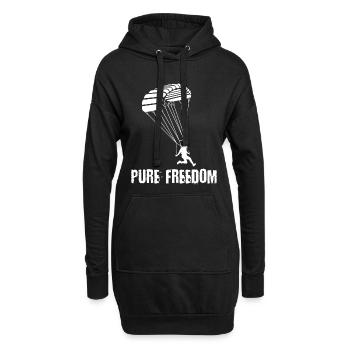Fallschirmspringen Freiheit - Hoodie-Kleid - Schwarz - Vorne