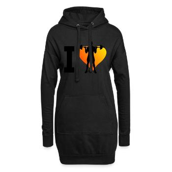 Cardio Ausdauertraining Gewichtheben Herren - Hoodie-Kleid - Schwarz - Vorne