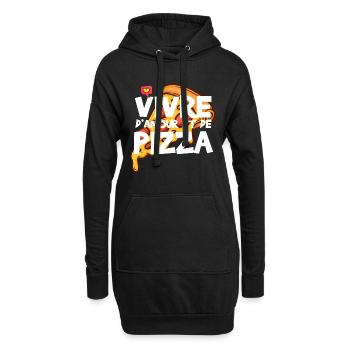 Humour pizza amour cadeau drôle pizzaïolo - Sweat-shirt à capuche long Femme - noir - Devant
