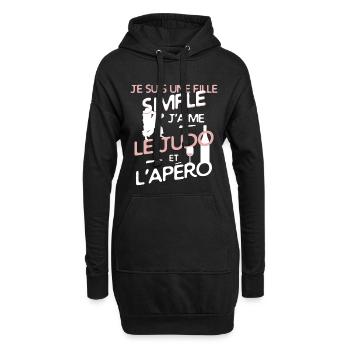 Judo - une fille simple - Sweat-shirt à capuche long Femme - noir - Devant