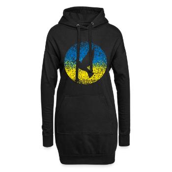 Ukraine Friedenstaube - Hoodie-Kleid - Schwarz - Vorne