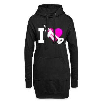 Trompette Trompette Trompettiste Trompette Jouant de la trompette - Sweat-shirt à capuche long Femme - noir - Devant