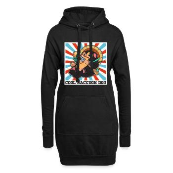 Marderhund Waschbärhund Enok Japan - Hoodie-Kleid - Schwarz - Vorne
