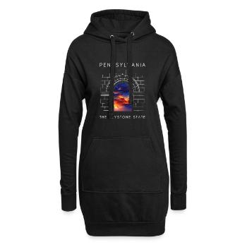 Pennsylvanie - L’État Keystone - Sweat-shirt à capuche long Femme - noir - Devant