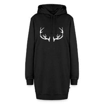 Bois de cerf cadeau chasse aux chasseurs - Sweat-shirt à capuche long Femme - noir - Devant