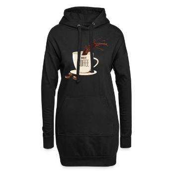 café café - Sweat-shirt à capuche long Femme - noir - Devant