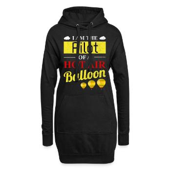 Montgolfière Montgolfière Pilote de montgolfière - Sweat-shirt à capuche long Femme - noir - Devant