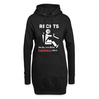 Rechts Links Schwäche Auto fahren - Hoodie-Kleid - Schwarz - Vorne