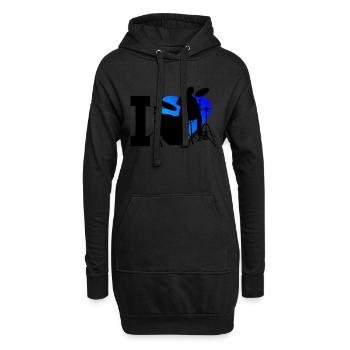 Percussionniste Femme Homme Batteur - Sweat-shirt à capuche long Femme - noir - Devant