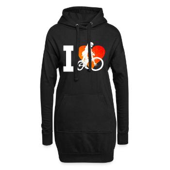 MTB Radfahrer Radfahren Radsport Damen Herren - Hoodie-Kleid - Schwarz - Vorne