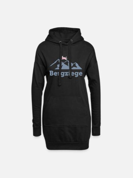 Bergziege Design für Kletterer - Hoodie-Kleid - Schwarz
