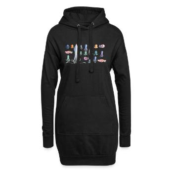 rapport de poulpe - Sweat-shirt à capuche long Femme - noir - Devant