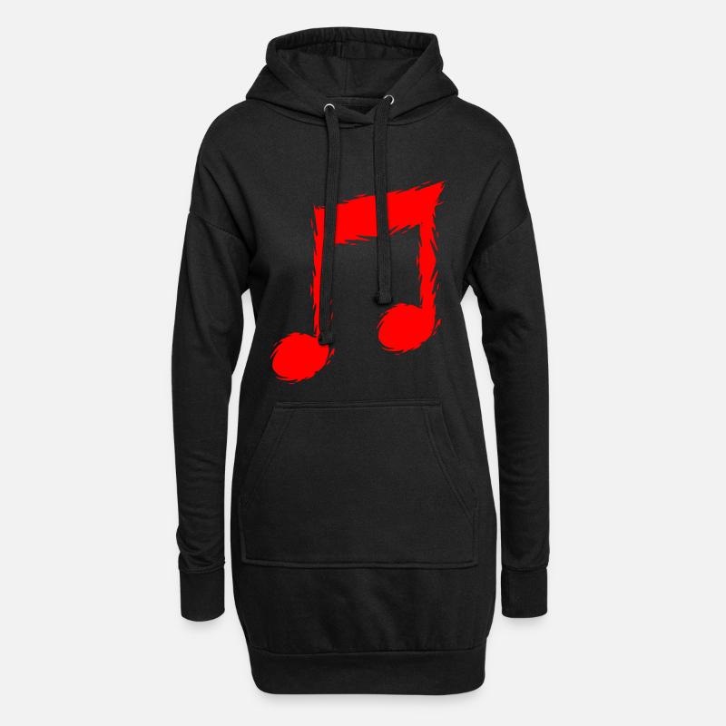 Musiknote Musik - Hoodie-Kleid - Schwarz