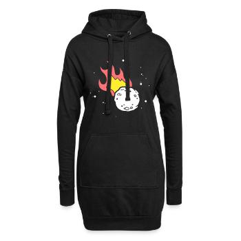 Meteor Zitat Grafik - Hoodie-Kleid - Schwarz - Vorne