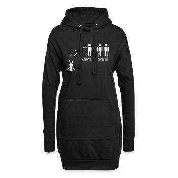 Drôle - Sweat-shirt à capuche long Femme - noir - Devant