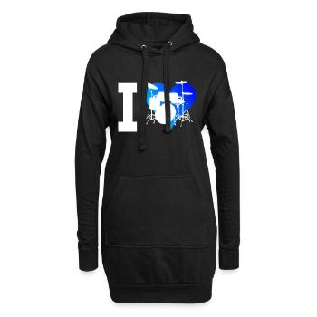Perkussionist Drum Kit Schlagzeugspieler - Hoodie-Kleid - Schwarz - Vorne