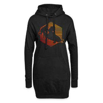Bob fahren Bob Bobsport Zweierbob Bobbahn - Hoodie-Kleid - Schwarz - Vorne