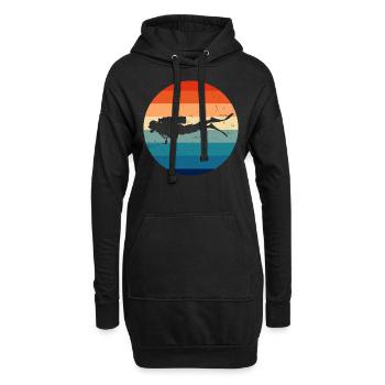 Free Dive Diving Diver Damen Scuba Taucher - Hoodie-Kleid - Schwarz - Vorne