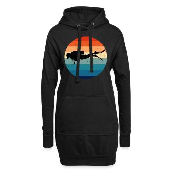 Diver Diving Damen Tauchen Herren Scuba Tauchen - Hoodie-Kleid - Schwarz - Vorne