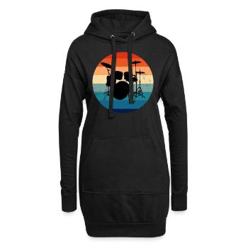 Percussionniste Batterie de batteur homme - Sweat-shirt à capuche long Femme - noir - Devant