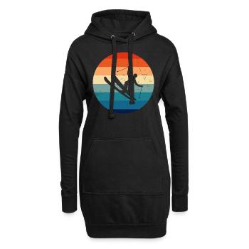 Ski Jumping Damen Freestyle Ski Ski Freestyle - Hoodie-Kleid - Schwarz - Vorne